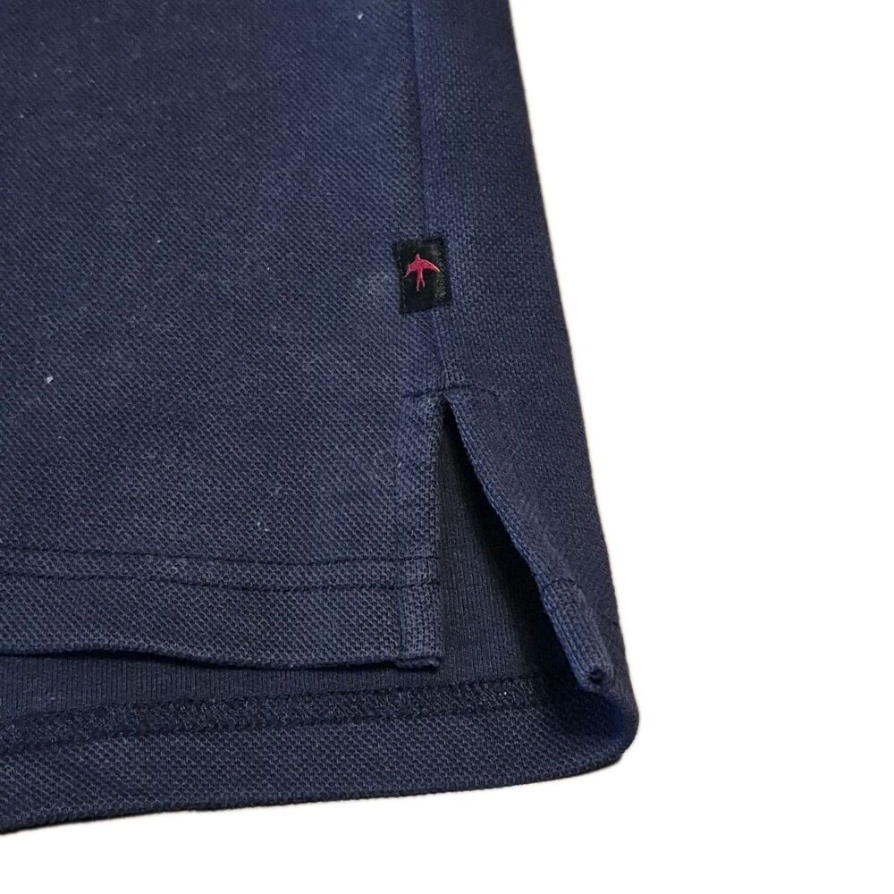 Relwen Rugby Polo Size Large Navy Blue Thick Pique Long Sleeve Pocket Sweater - Picture 4 of 5